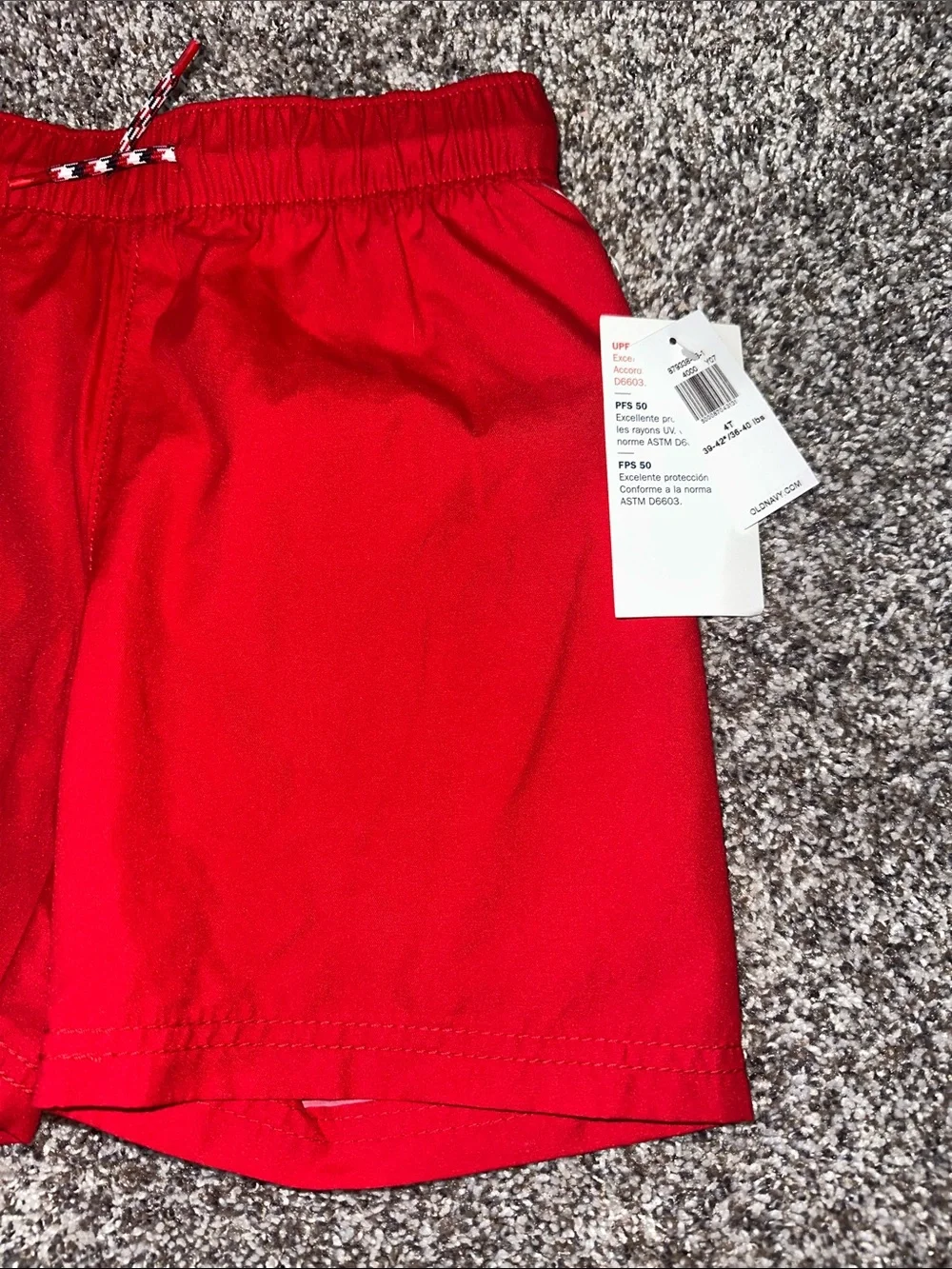 Old Navy Red Boys' Swim Shorts with Drawstring